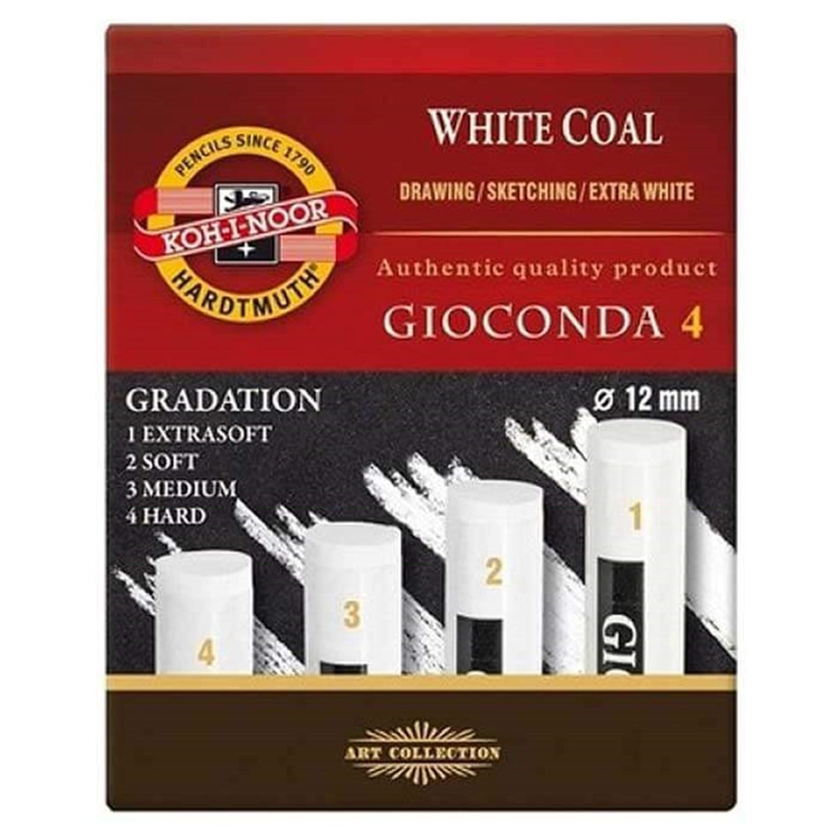 Koh-i Noor Gioconda Med. White Coal Kömür Füzen 4'lü Beyaz 8692-3FüzenKoh-i Noor