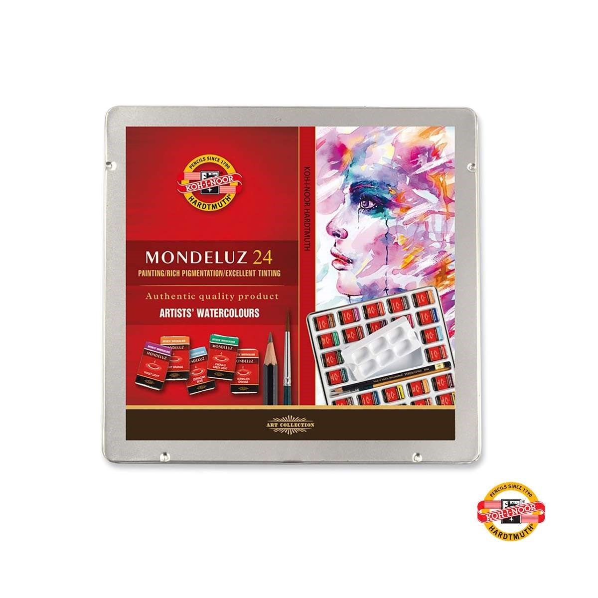 Koh-i Noor Mondeluz Art Collection Metal Kutulu 24 Renk Sulu Boya