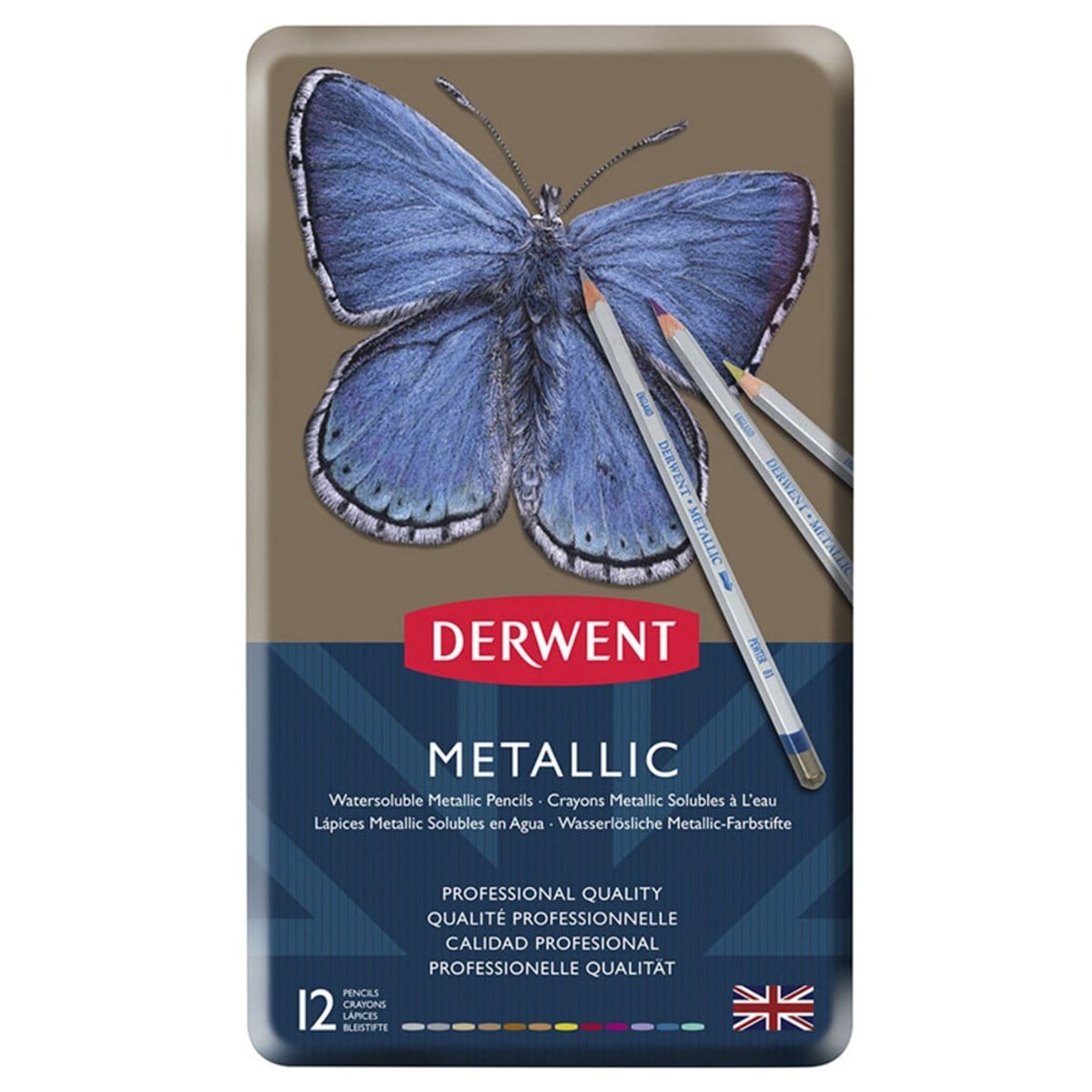 Derwent0700456Derwent Metallic 12'li Teneke Kutu