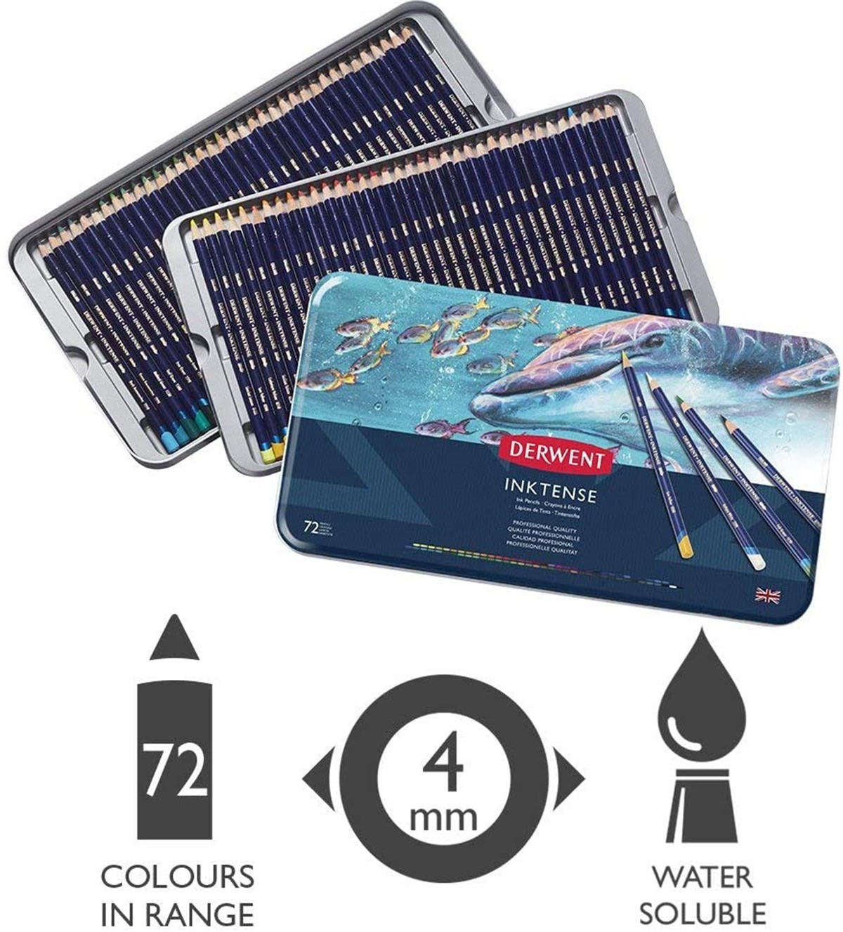 Derwent2301843Derwent Inktense Mürekkep Bazlı Boya Kalemi 724 Renk