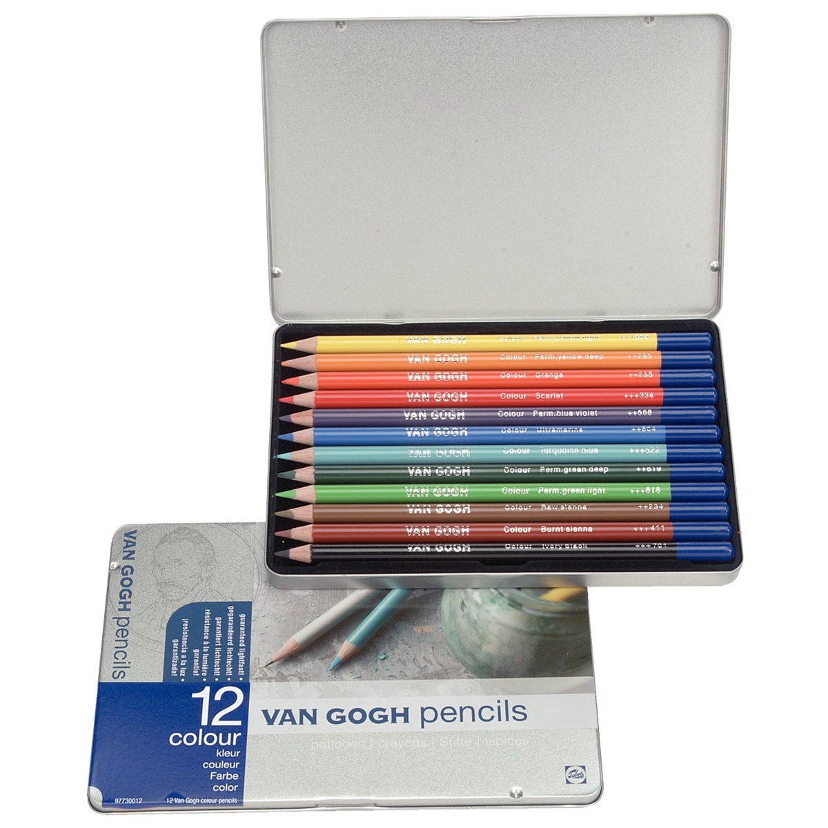 Van Gogh97730012Van Gogh Kuru Boya Kalemi 12 Renk Metal Kutu