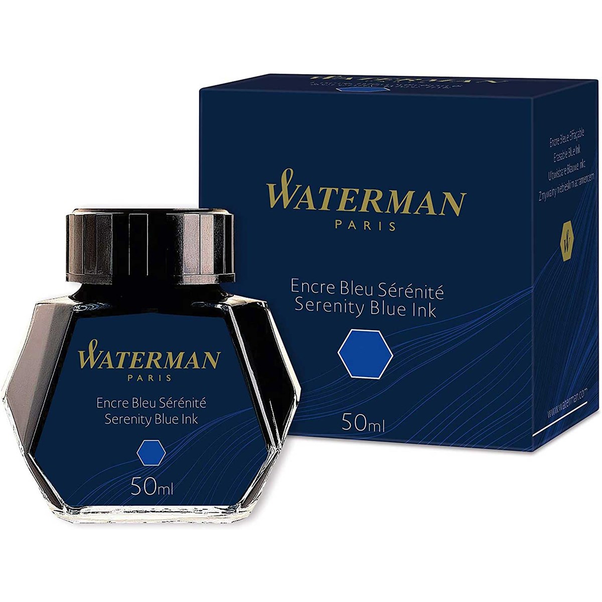 WatermanS0110720Waterman Dolma Kalem Mürekkep, Serenity Mavi, 50ml Şişe