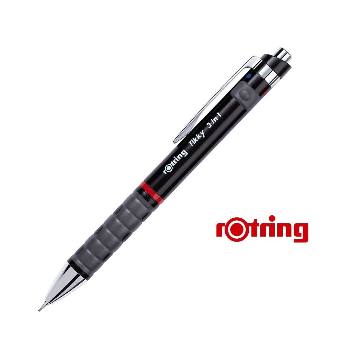 Rotring 3 in 1, Siyah - 0.7 Versatil + Mavi + Kırmızı TK