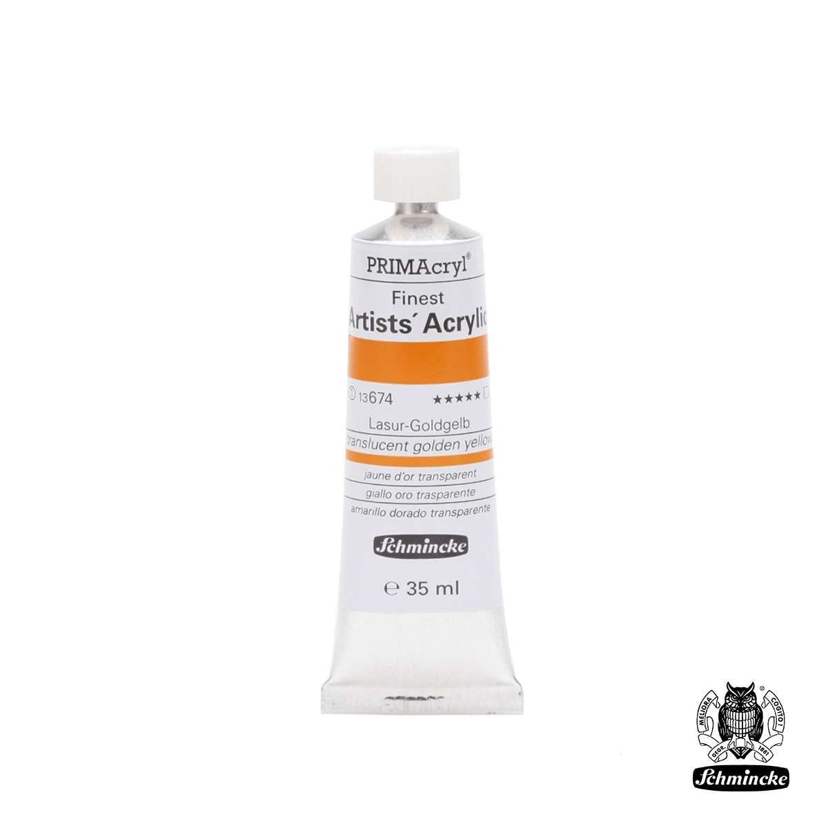 Schmincke PRIMAcryl Akrilik Boya 35ml Translucent Golden Yellow Seri 1