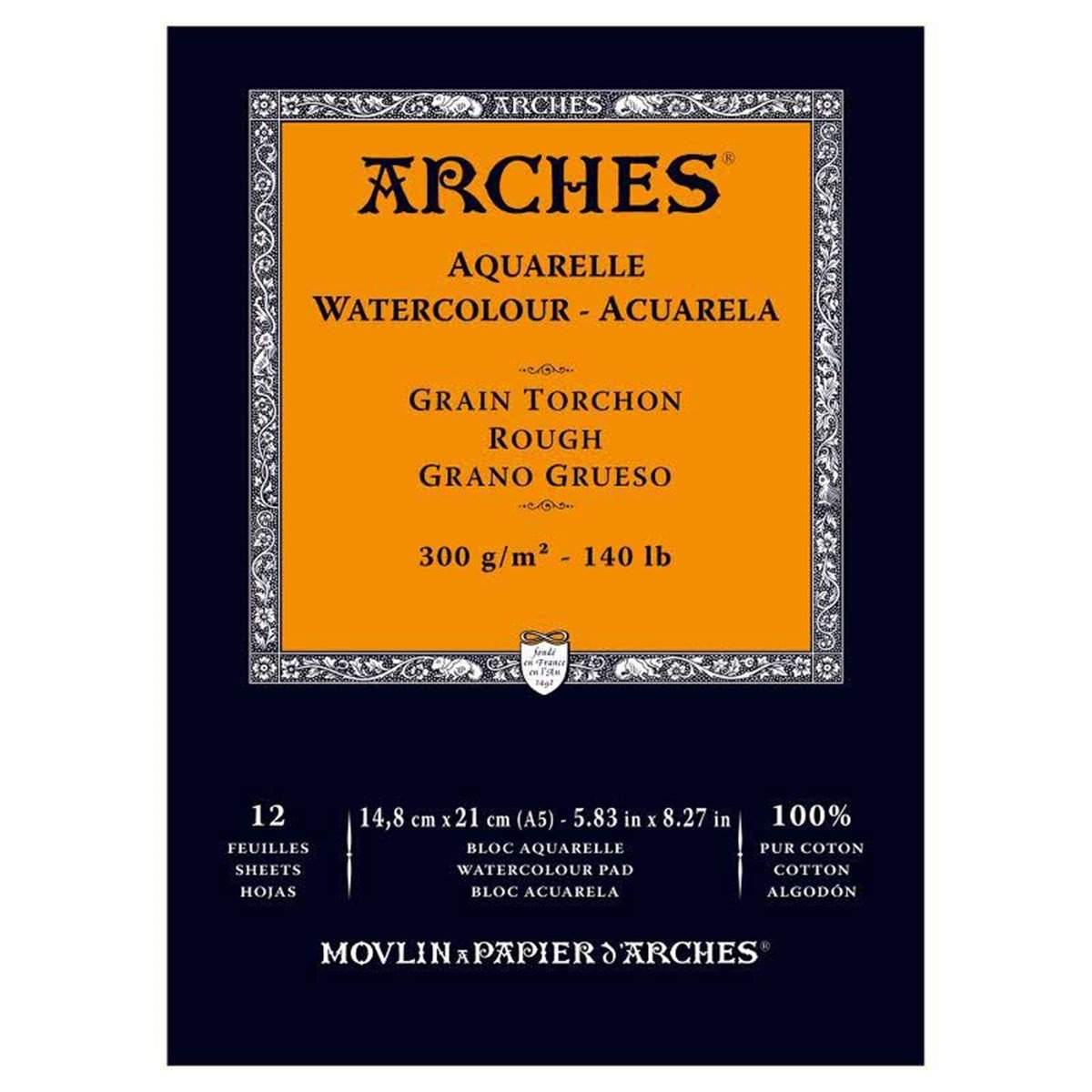 ArchesA1795100Arches Suluboya Blok Defter 14,8x21 cm 300 gr 12 Yaprak Kalın Doku A5