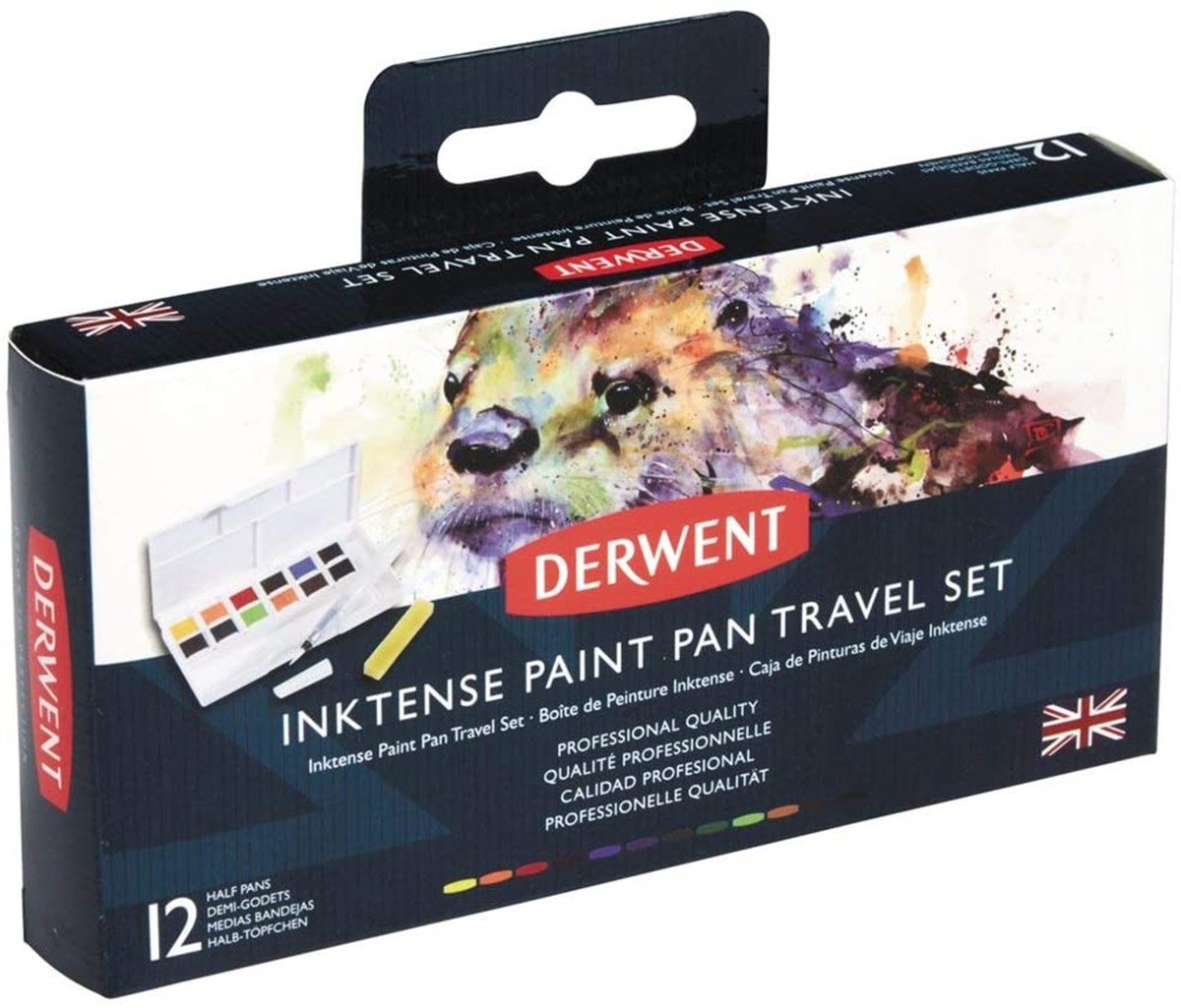 Derwent2302636Derwent Inktense Sulu Boya Seyahat Seti Yarım Tablet 12li