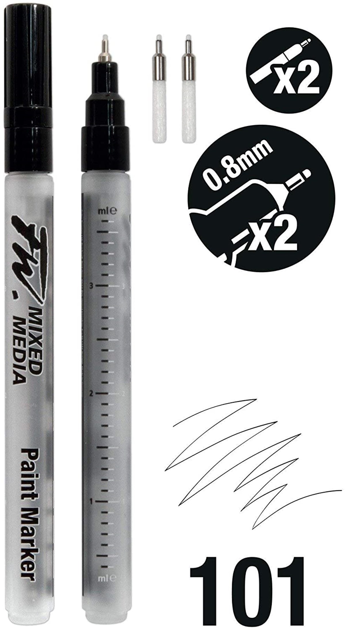 Daler Rowney160320101Daler Rowney FW Mixed Media Paint Marker Sets 101 0,8mm Teknik Uç (S)
