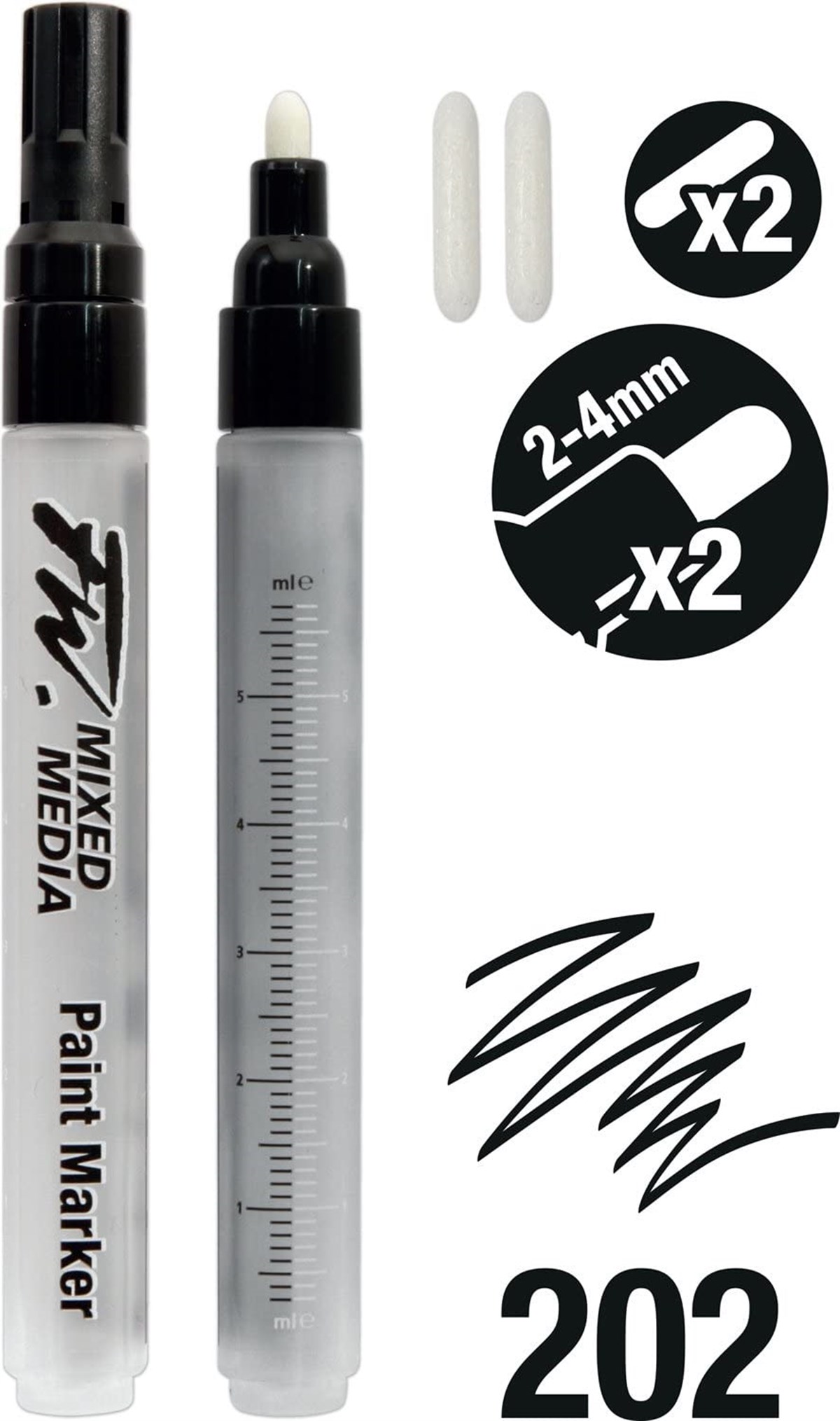 Daler Rowney160320202Daler Rowney FW Mixed Media Paint Marker Sets 202 2-4mm Yuvarlak Uç (M)