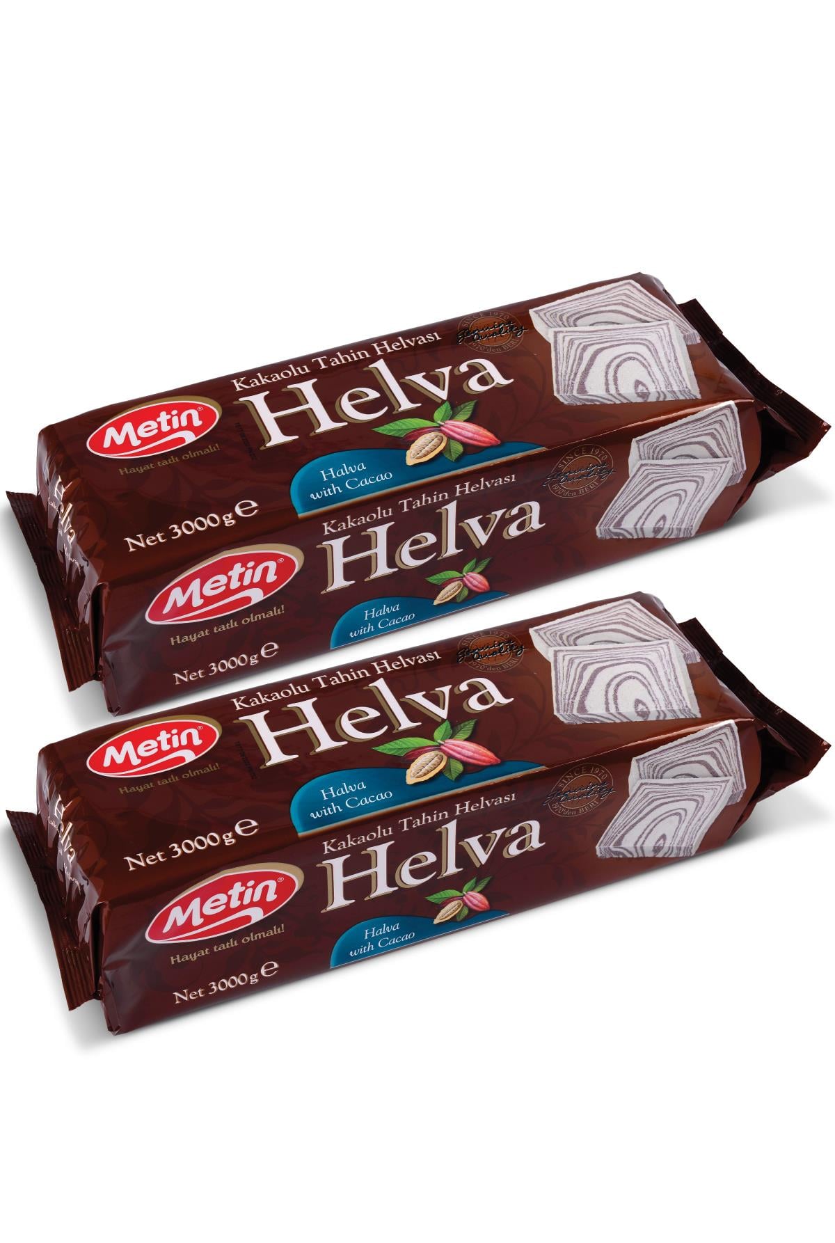 Metin Helva -Kakaolu Helva Blok 3000 Gr x 2 Adet 