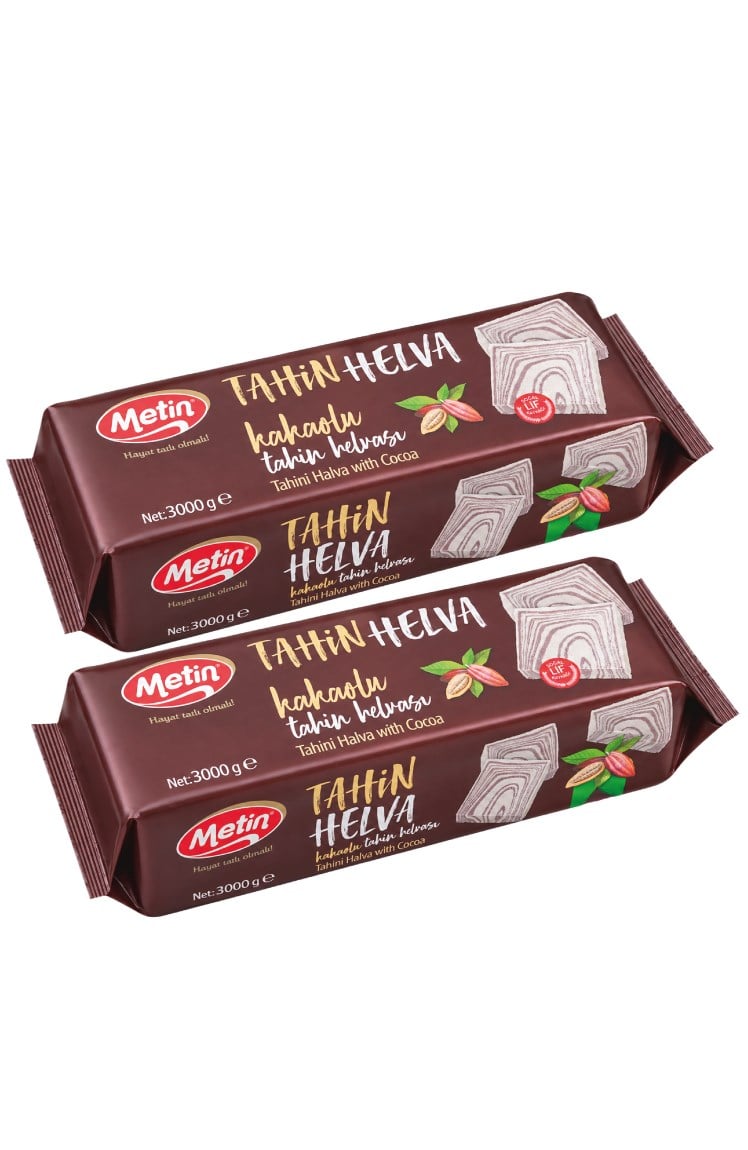 Metin Helva -Kakaolu Helva Blok 3000 Gr x 2 Adet 