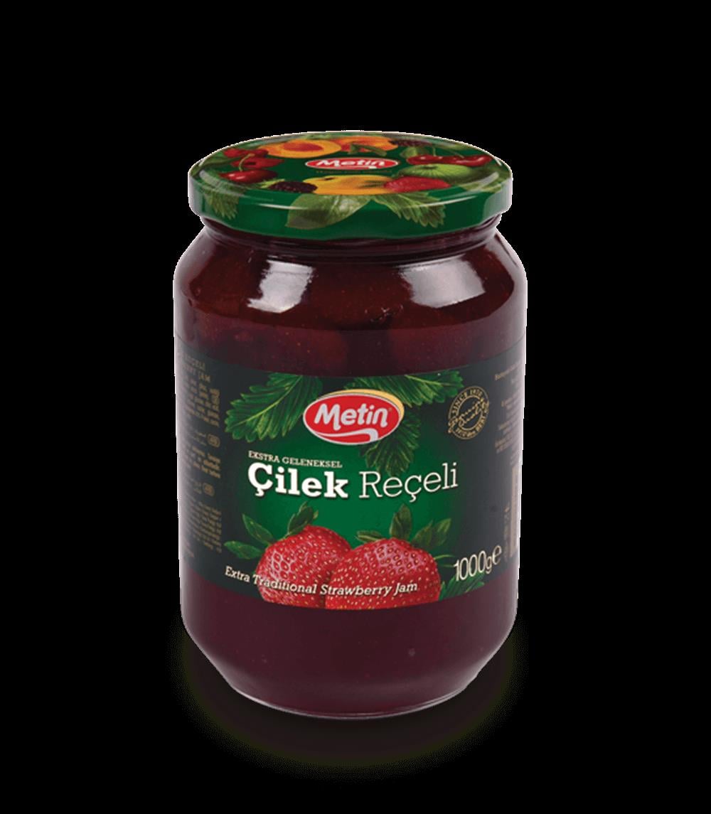 Metin Helva -Çilek Reçeli 1000 Gr Cam Kavanoz