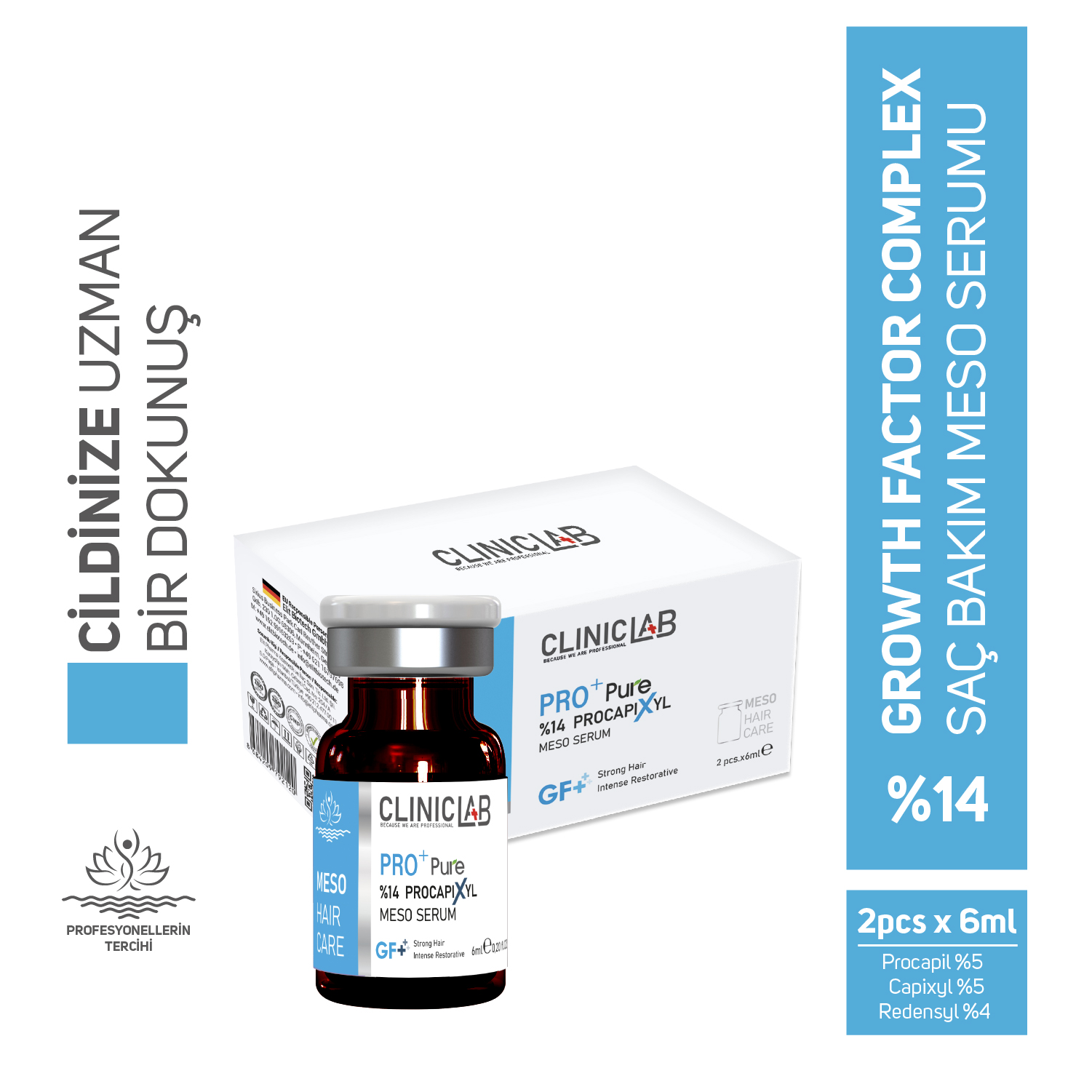 Cliniclab %14 Procapixyl Büyüme Faktörü Meso Serum 6 mL x 2 adet  