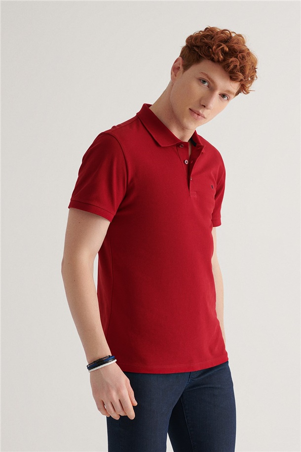 Polo Yaka Düz T-Shirt
