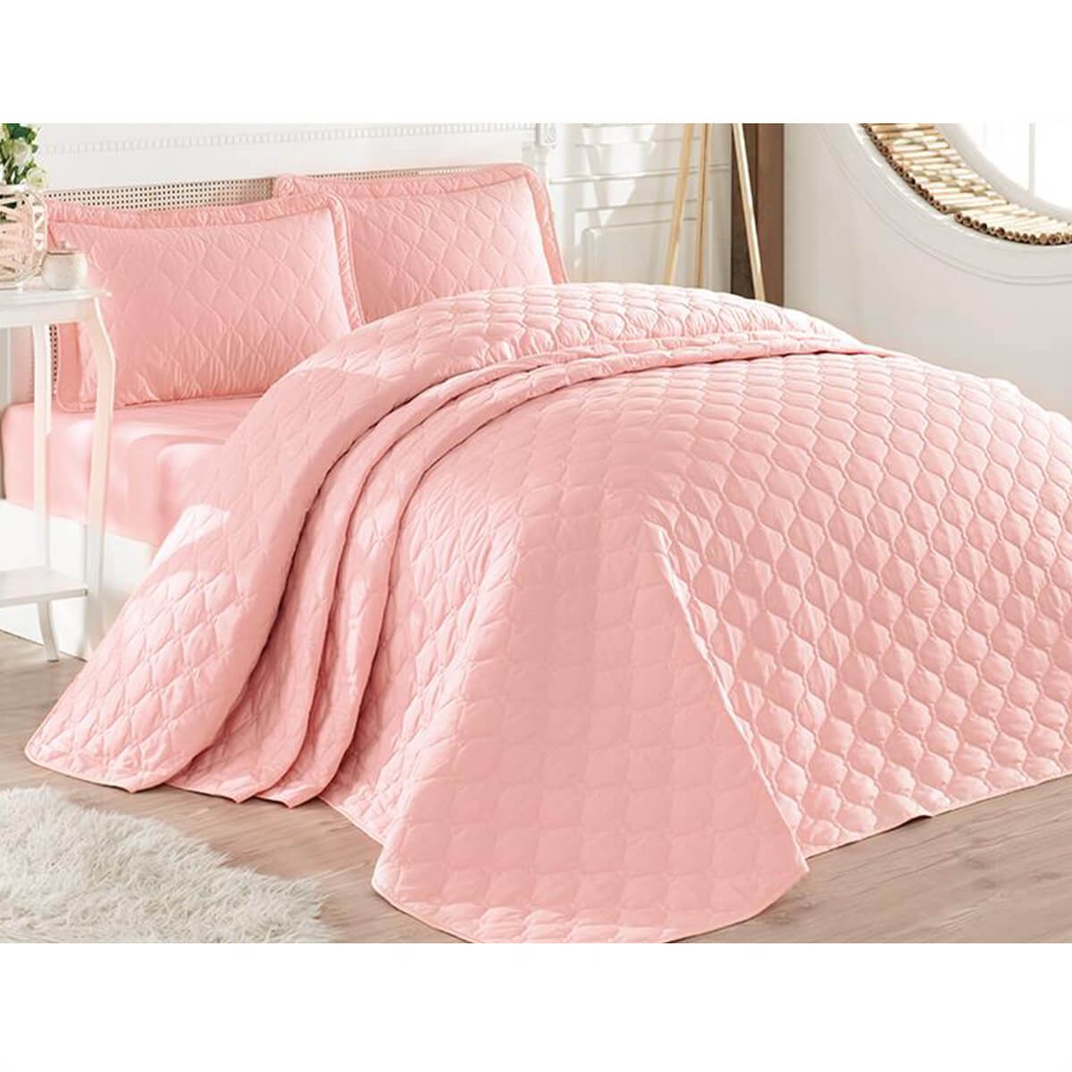 Çift Kişilik Yatak ÖrtüsüCLASY0019289191HİLAL TEKSTİL VE DERİ ÜRÜNLERİ GIDA SAN. TİC. LTD. ŞTİ.CLASY RABEL V4 PUDRA YATAK ÖRTÜSÜ ÇİFT KİŞİLİK