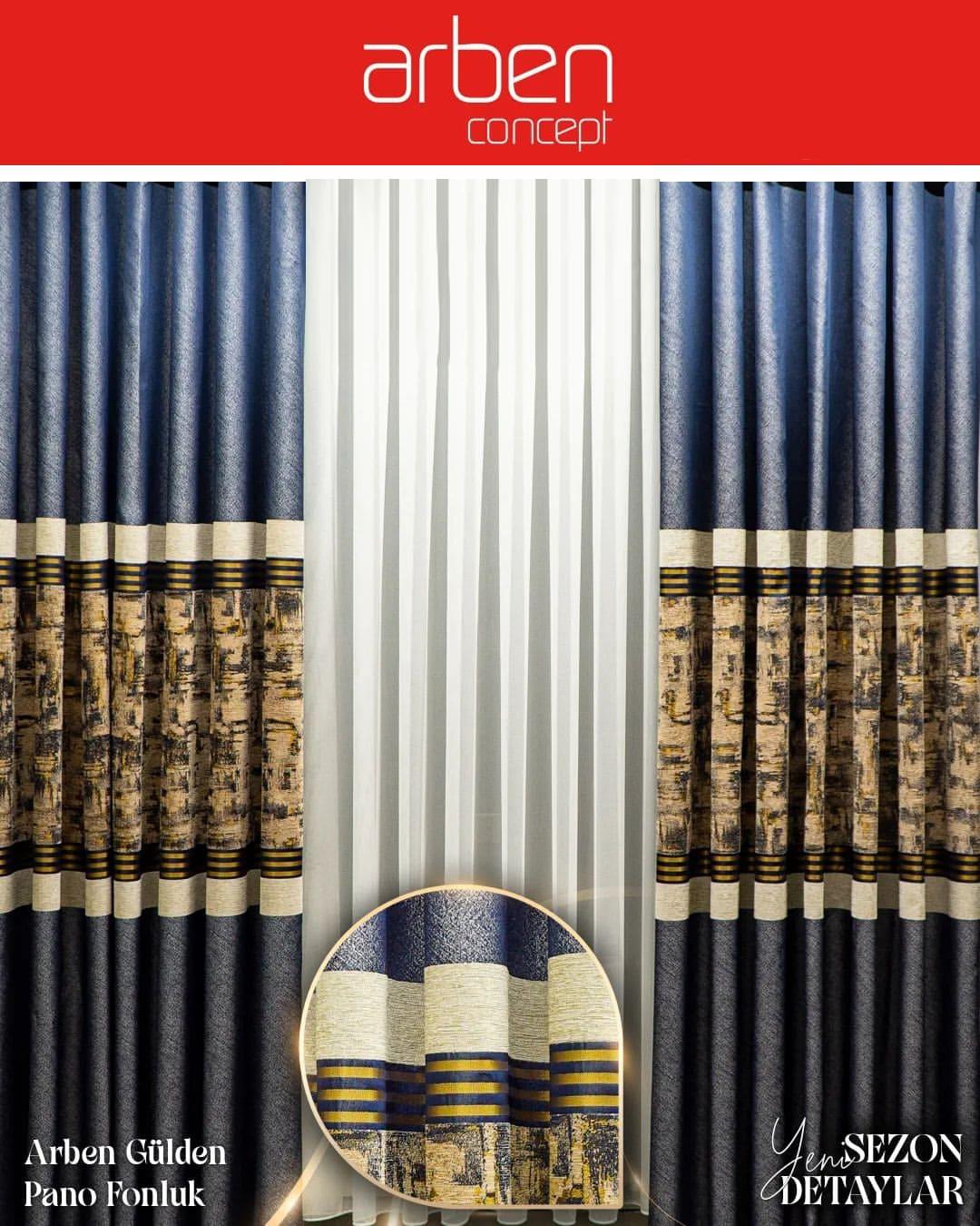 Pano Fon PerdeARBEN001HİLAL TEKSTİL VE DERİ ÜRÜNLERİ GIDA SAN. TİC. LTD. ŞTİ.ARBEN CONCEPT GÜLDEN PANO FON PERDE