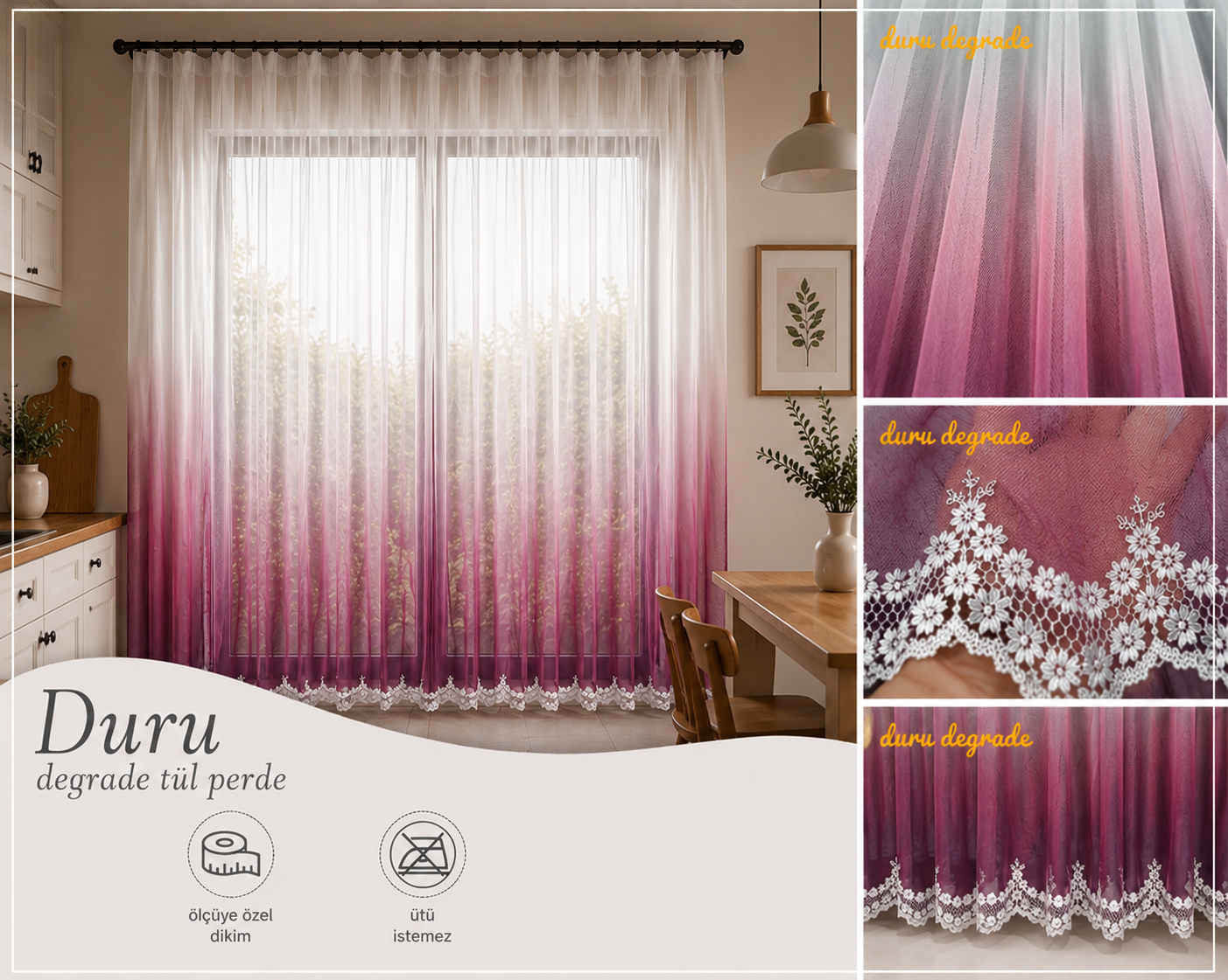 Tül PerdeHİLAL TEKSTİLBELDANTEHİLAL TEKSTİL VE DERİ ÜRÜNLERİ GIDA SAN. TİC. LTD. ŞTİ.PREMIER DURU DEGRADE MÜRDÜM RENK GEÇİŞLİ TÜL PERDE
