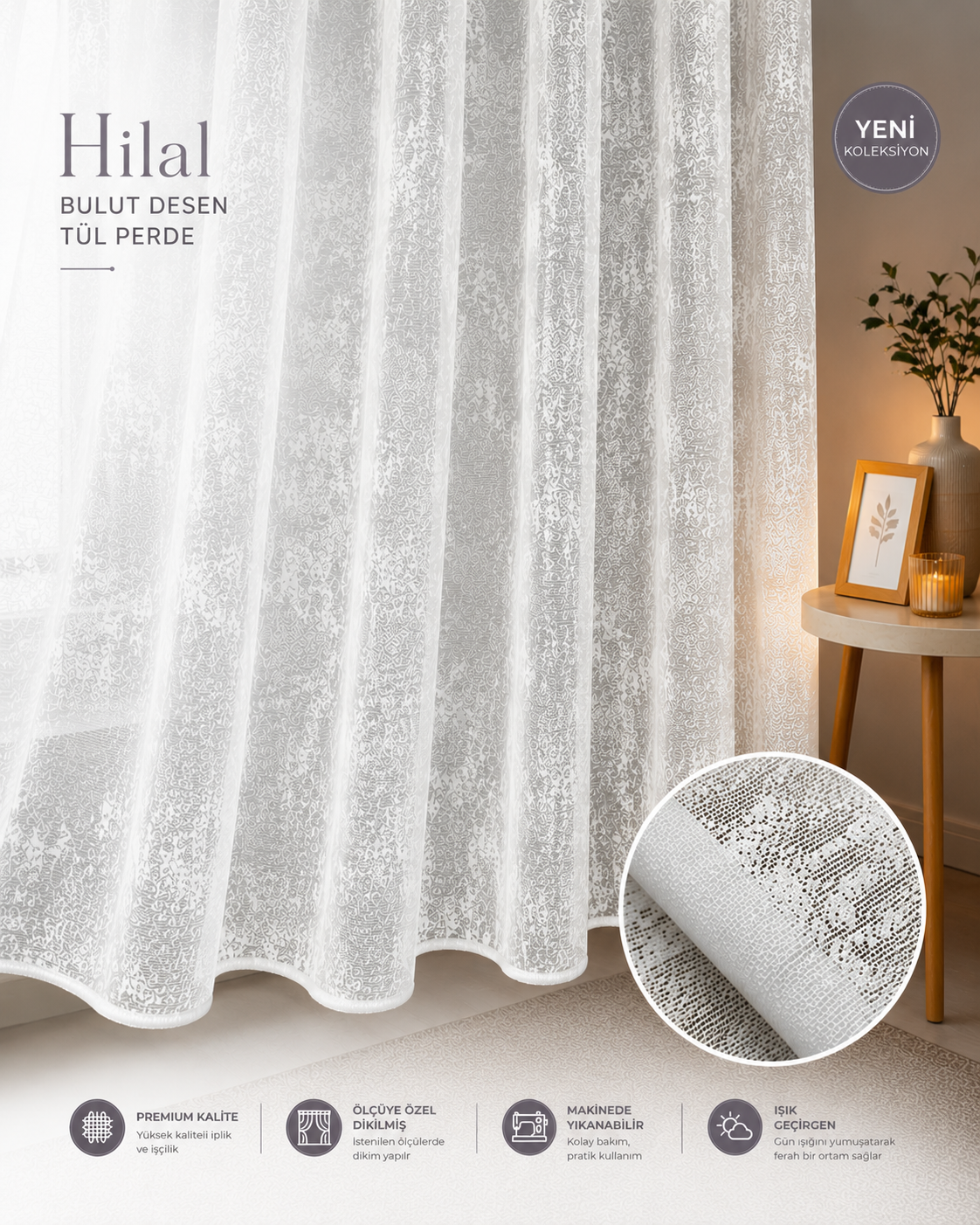 Tül PerdeLİLA00099HİLAL TEKSTİL VE DERİ ÜRÜNLERİ GIDA SAN. TİC. LTD. ŞTİ.LİLA BULUT DESEN ÖRME TÜL PERDE