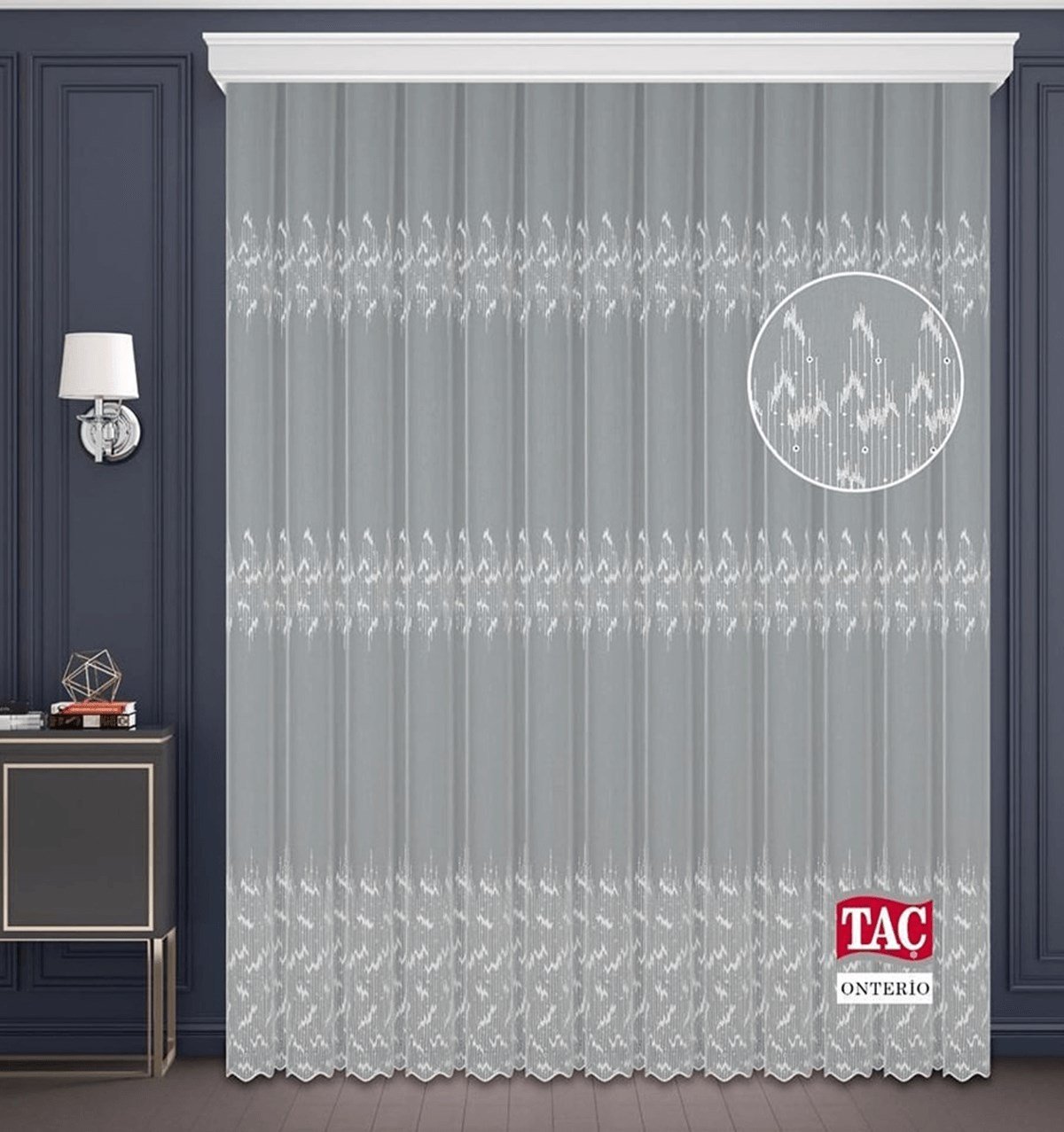 Tül PerdeTAÇ PERDE0001HİLAL TEKSTİL VE DERİ ÜRÜNLERİ GIDA SAN. TİC. LTD. ŞTİ.TAÇ ONTERİO SOFT KETEN BRODE TÜL PERDE