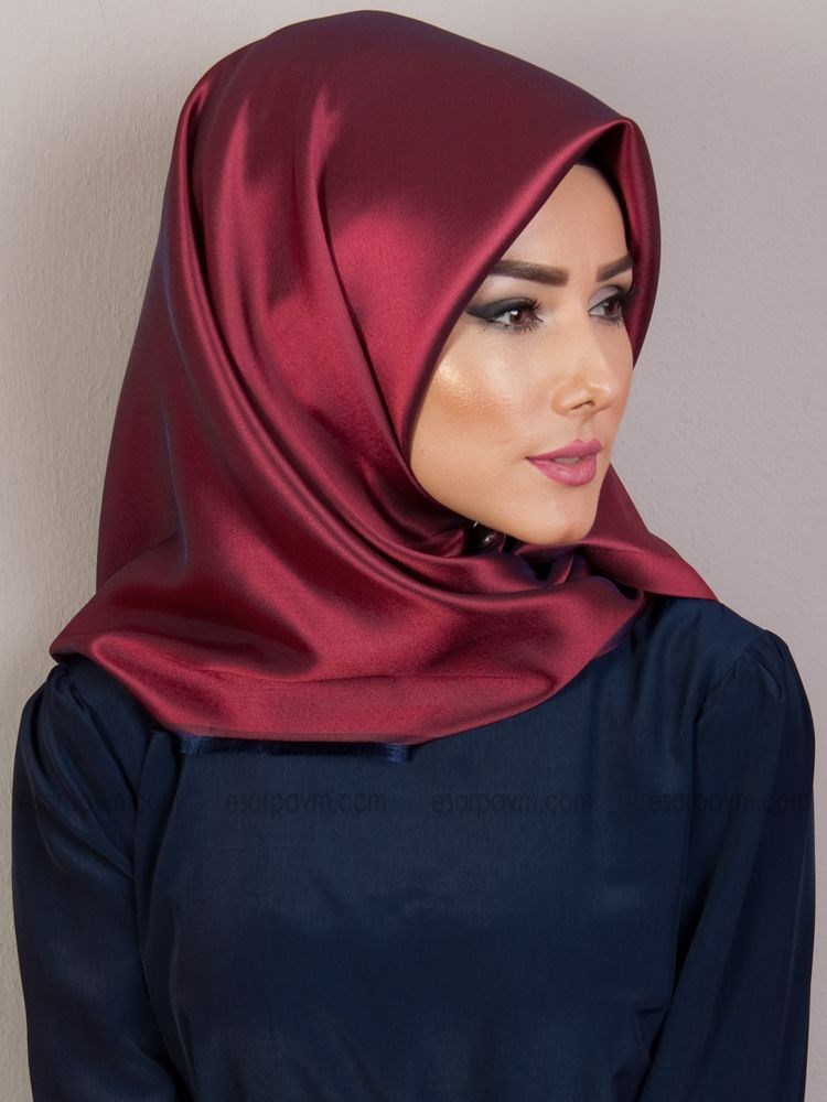 Balse Tafta Eşarp Bordo-Lacivert