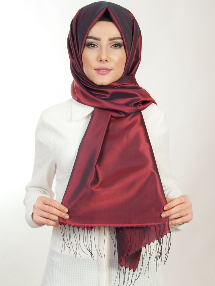 Balse Trend Tafta Şal Bordo-Lacivert