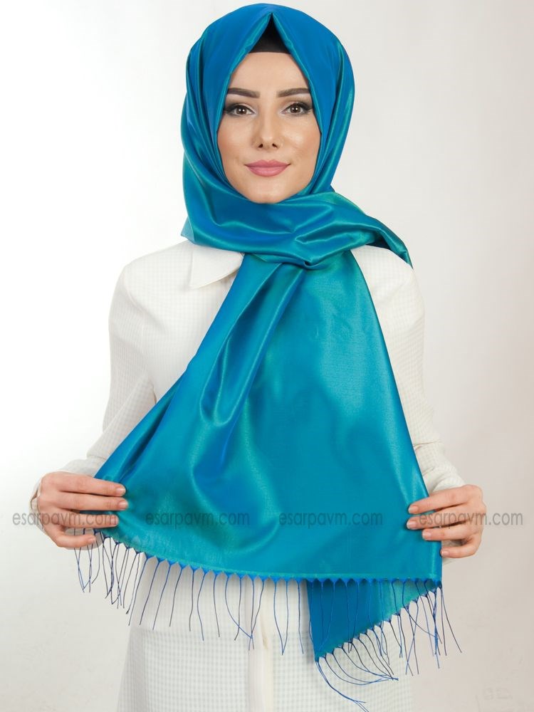 Balse Trend Tafta Şal Saks-Yeşil