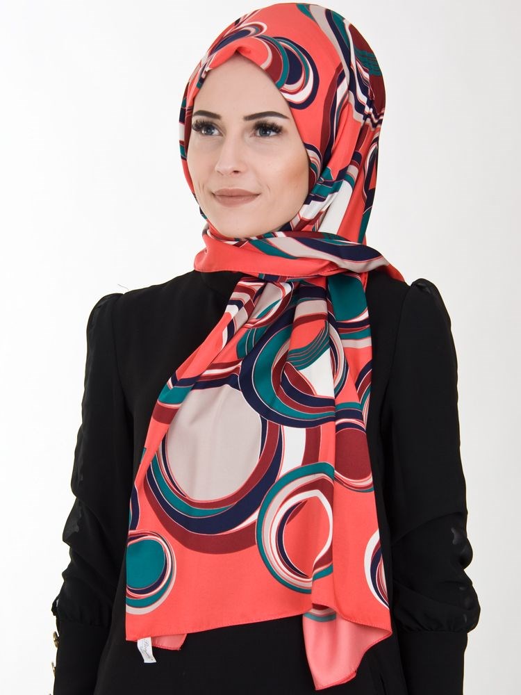 Bonjela Rayon Etol Şal Mercan
