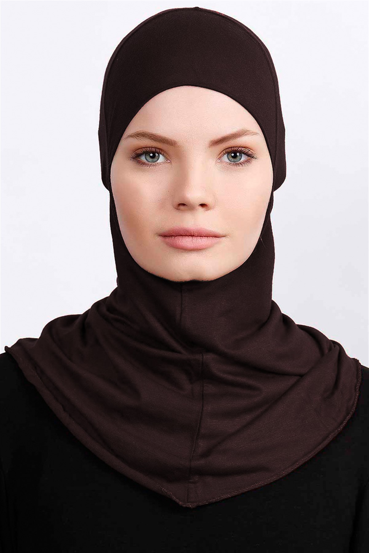 Boyunluklu Hijab Bone - Koyu Kahverengi