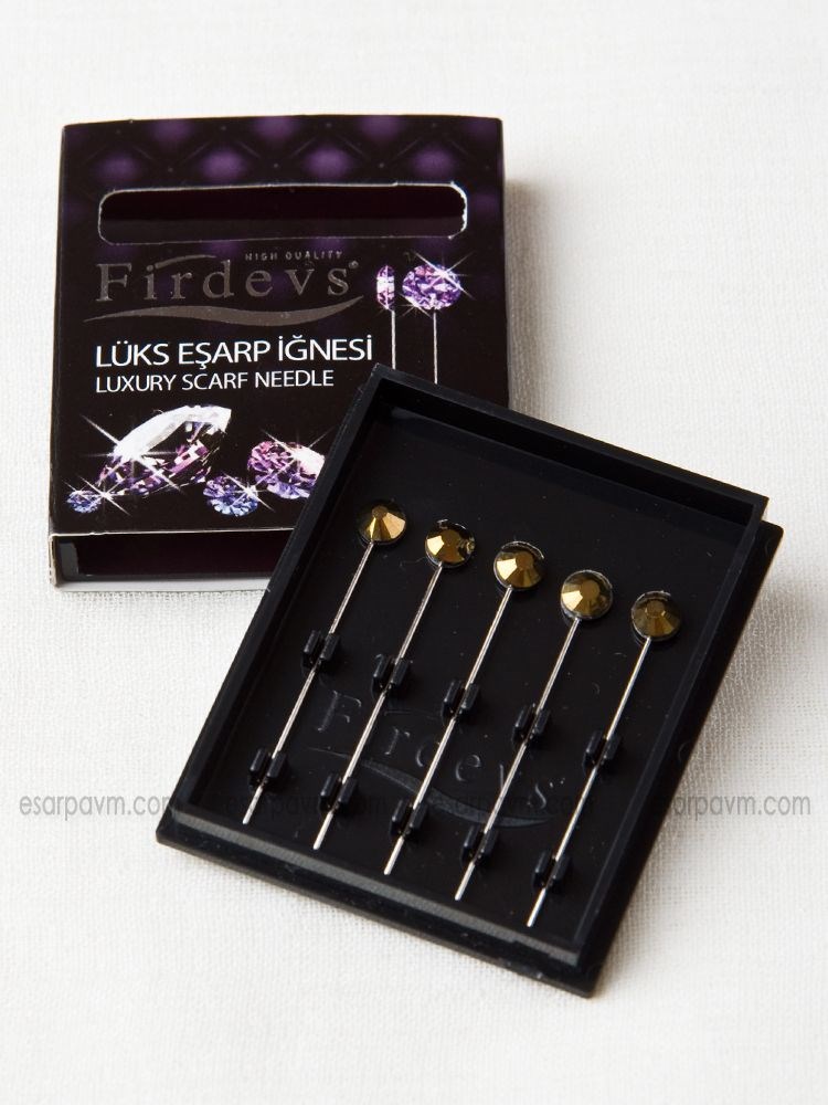 Firdevs Eşarp İğnesi 5'li Gold