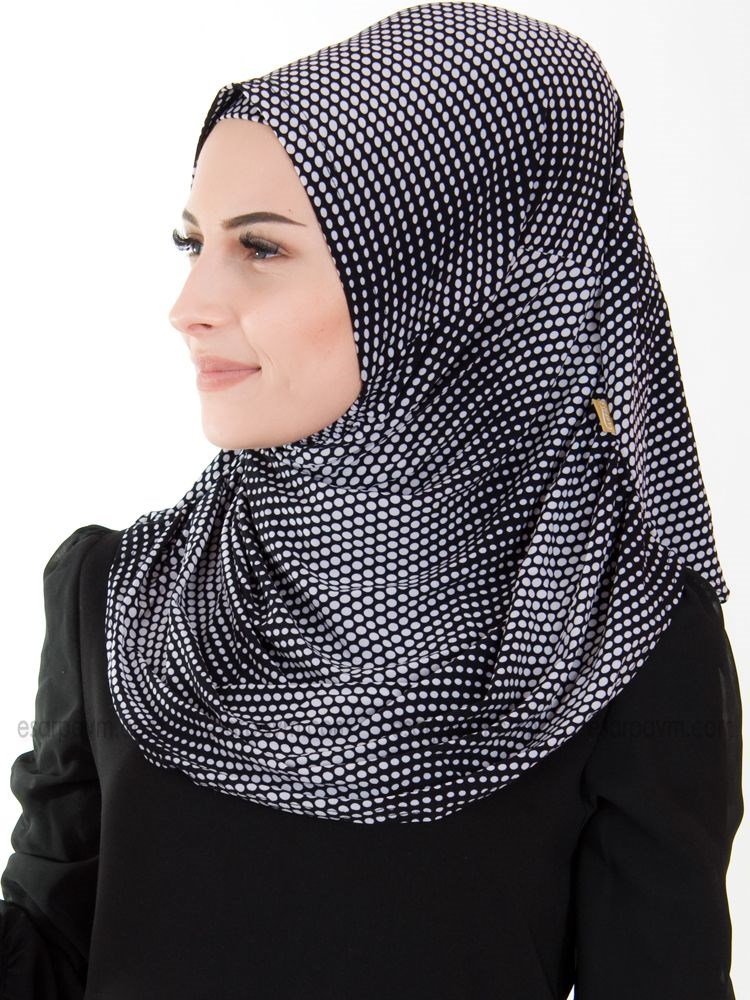 Firdevs Pratik Eşarp Puanlı Lacivert