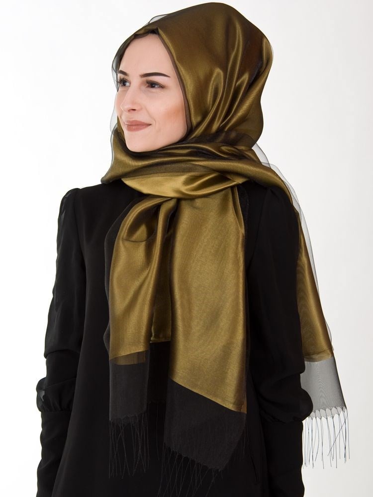 Kroren Prenses Tül Şal Siyah-Hardal