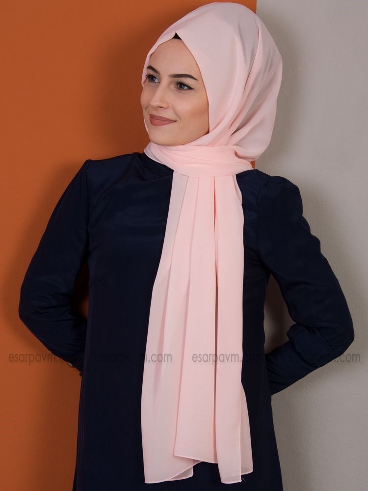 Kroren Şifon Şal Pembe