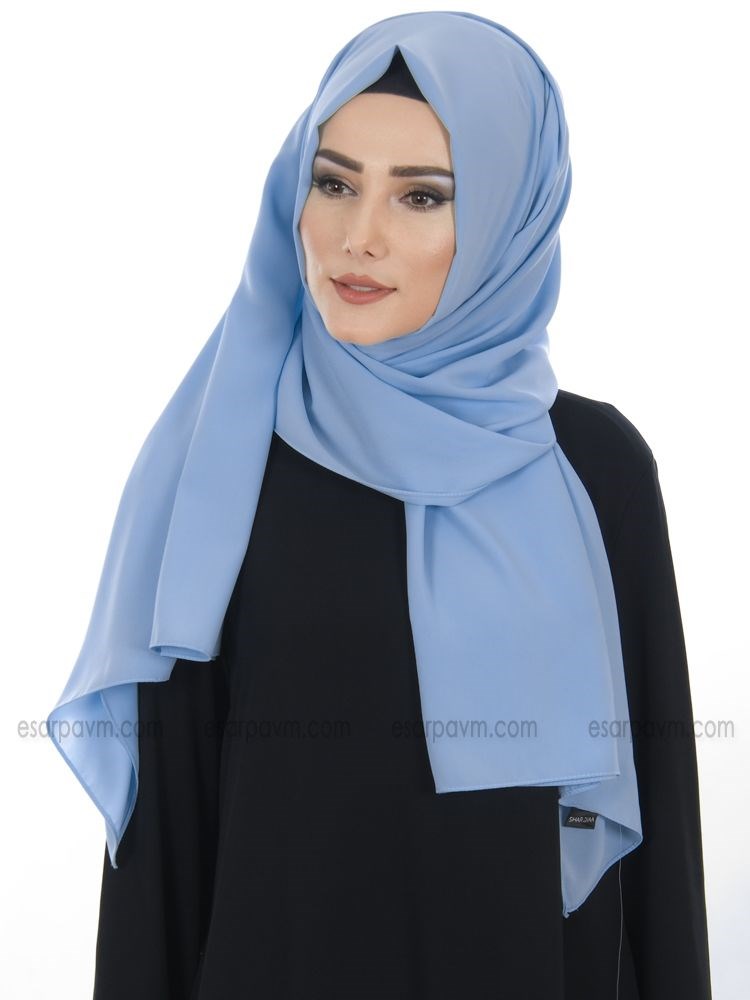 Medine İpeği Şal Açık Mavi