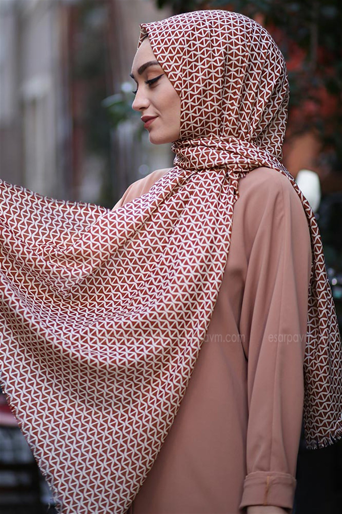 Minelli Pamuksu Şal Zikzak Taba