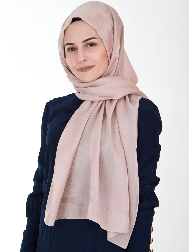 Piramit Exclusive Simli Çerçeveli Şal Pudra