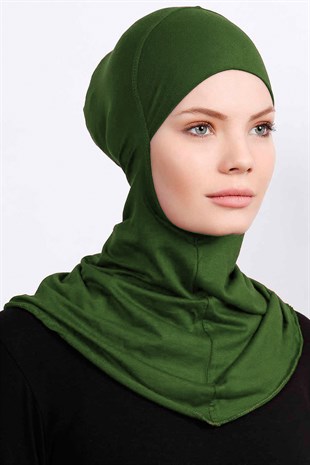 Boyunluklu Hijab Bone - Yeşil