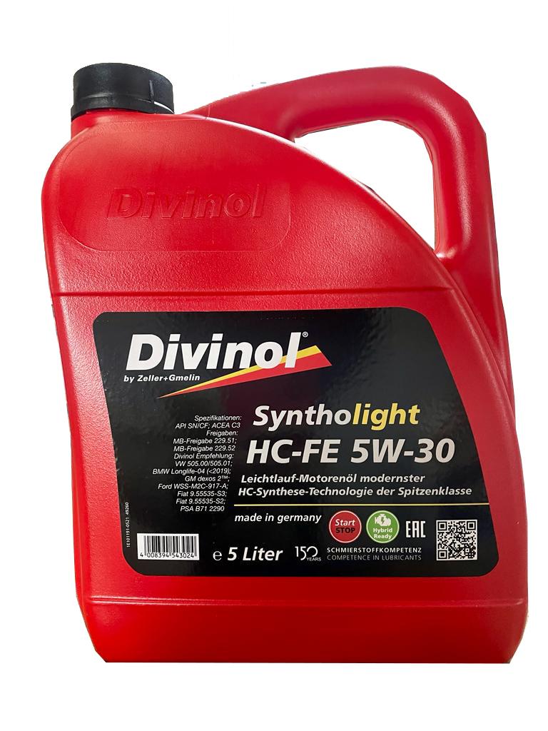 DIVINOL SYNTHOLIGHT HC-FE 5W 30 (5 LT=4,17 KG)