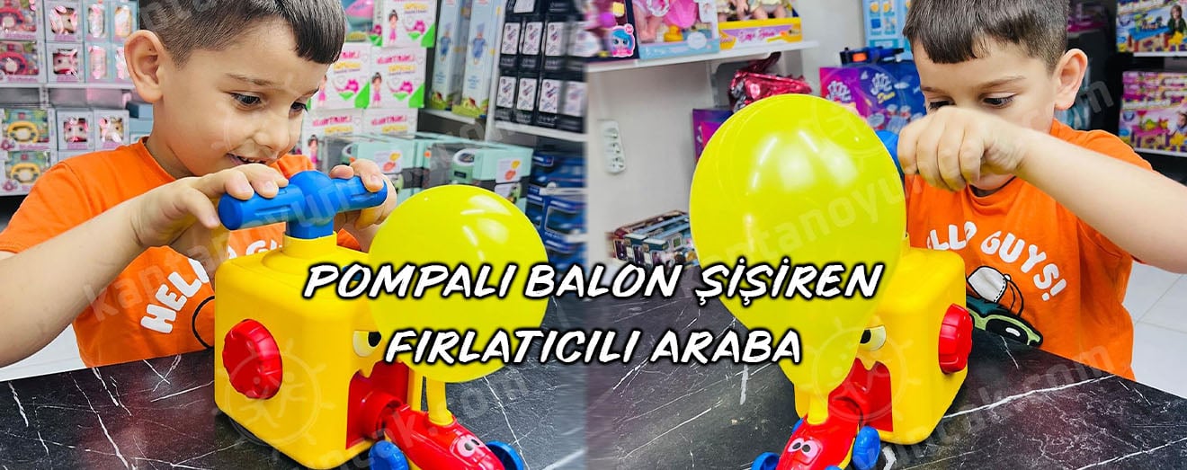 Erdem Pompalı Balon Şişiren Fırlatıcılı Araba Balon Gücü Araba