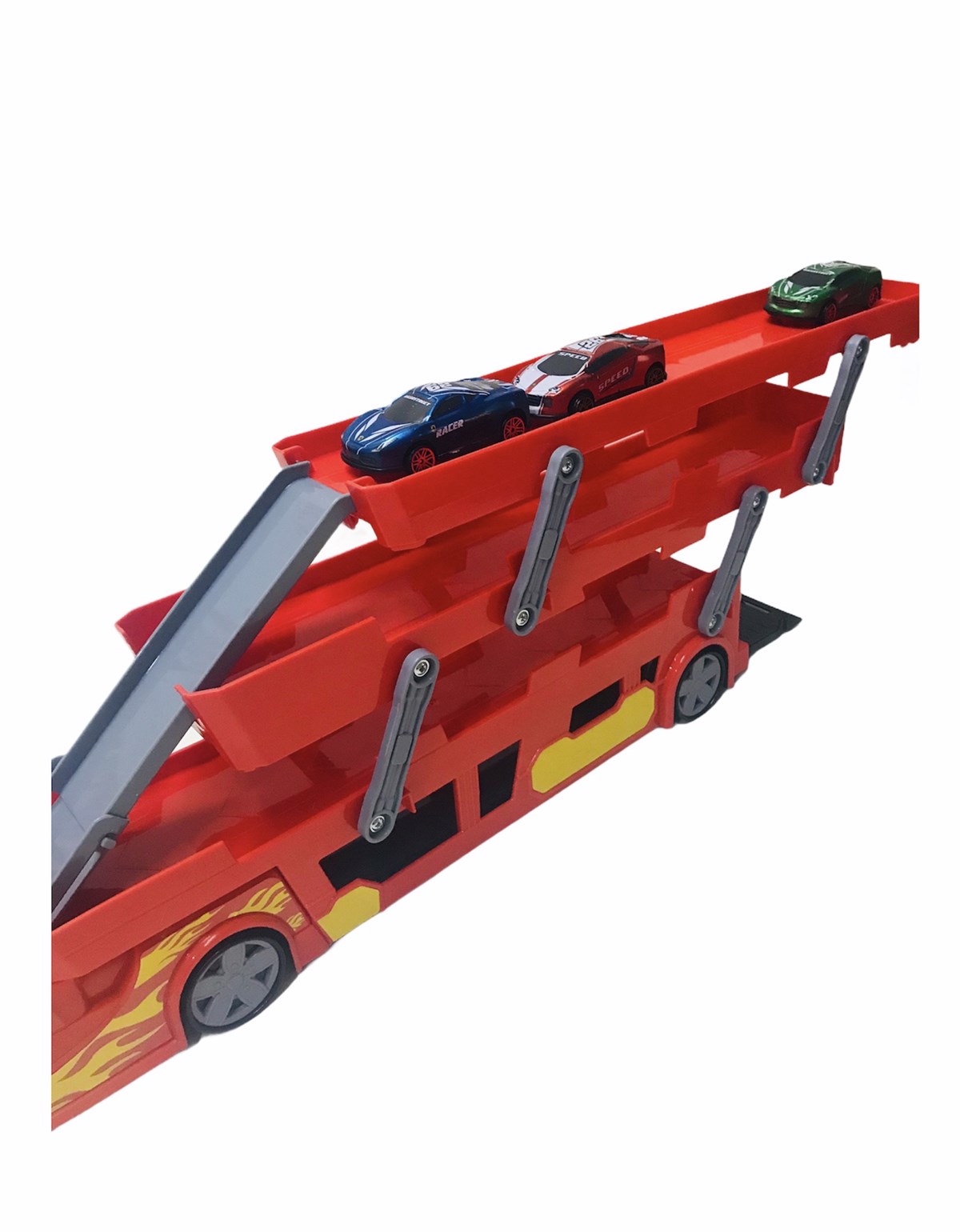 3 Katlı Araç Taşıyıcı Tır - Araba Fırlatıcı Cars Transporter Tır Oyun Seti  - Kaptan Oyuncak