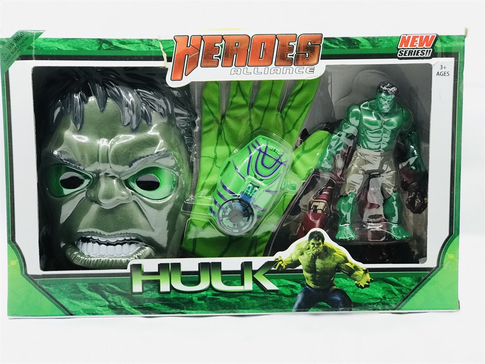 Avengers Süper Kahraman Hulk, Eldiven ve Maske Oyuncak - Kaptan Oyuncak