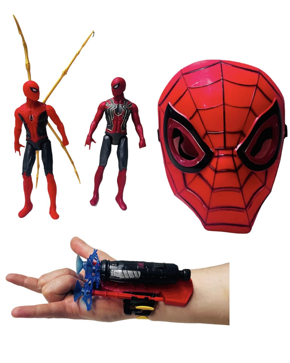 Avengers Işıklı Örümcek Adam Işıklı Örümcek Adam Maske Vantuz Fırlatan  Örümcek Adam Eldiven Oyuncak Seti #2 - Kaptan Oyuncak