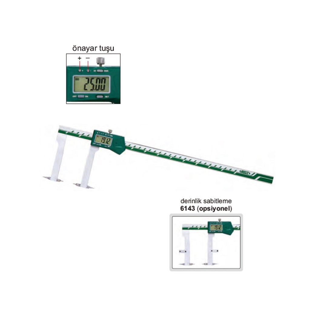 Insize 1530-300 Değiştirilebilir Uçlu Dijital Kumpas Bilgi Çıkışlı