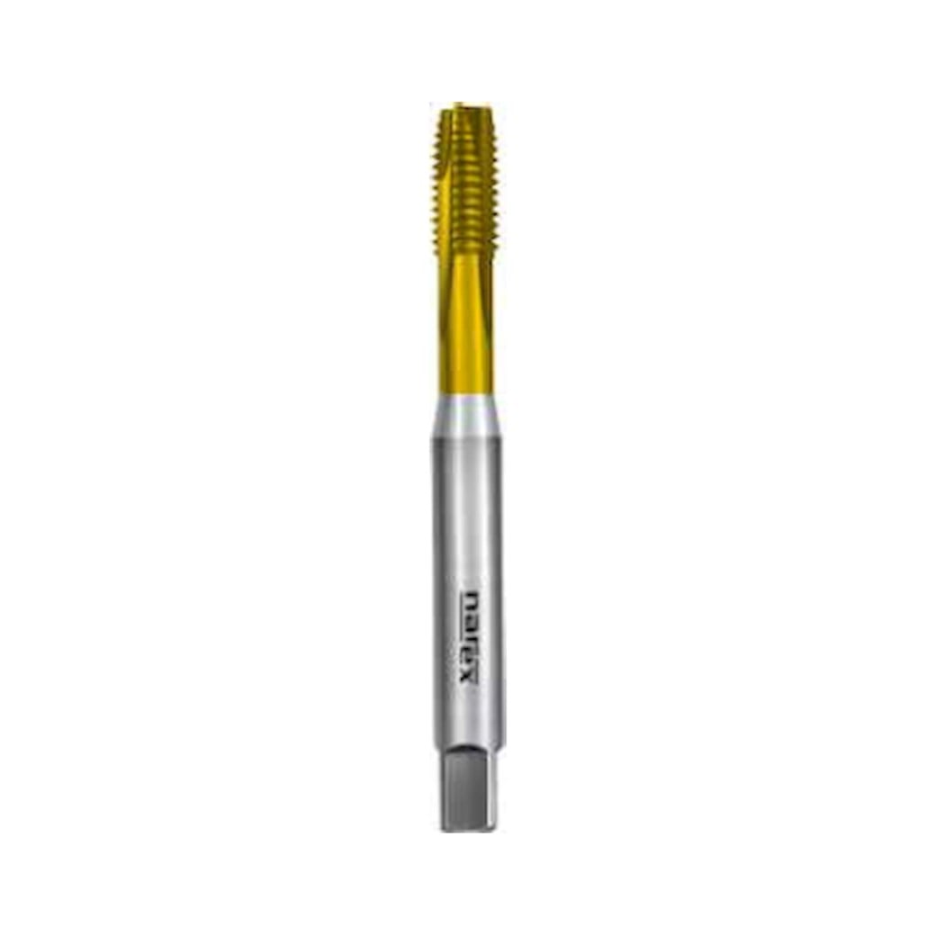 Narex 1500 M2,5x0,45 Straight Grooved Tin Coated Metric Machine Tap with Straight Flutes and Spiral Point Form B HSS-E 6H Din371