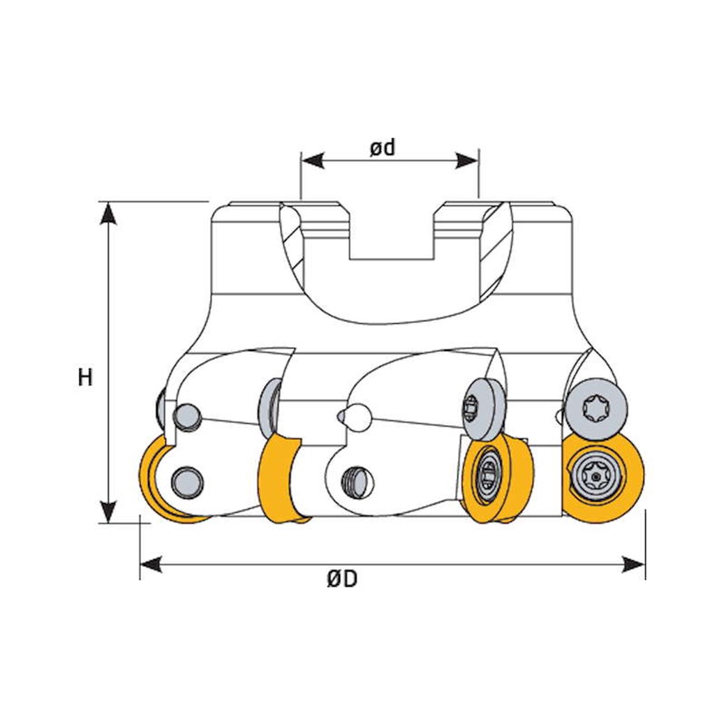 Teknik 63,0x5 Rdmt 12T3 ISO Face Milling Cutter