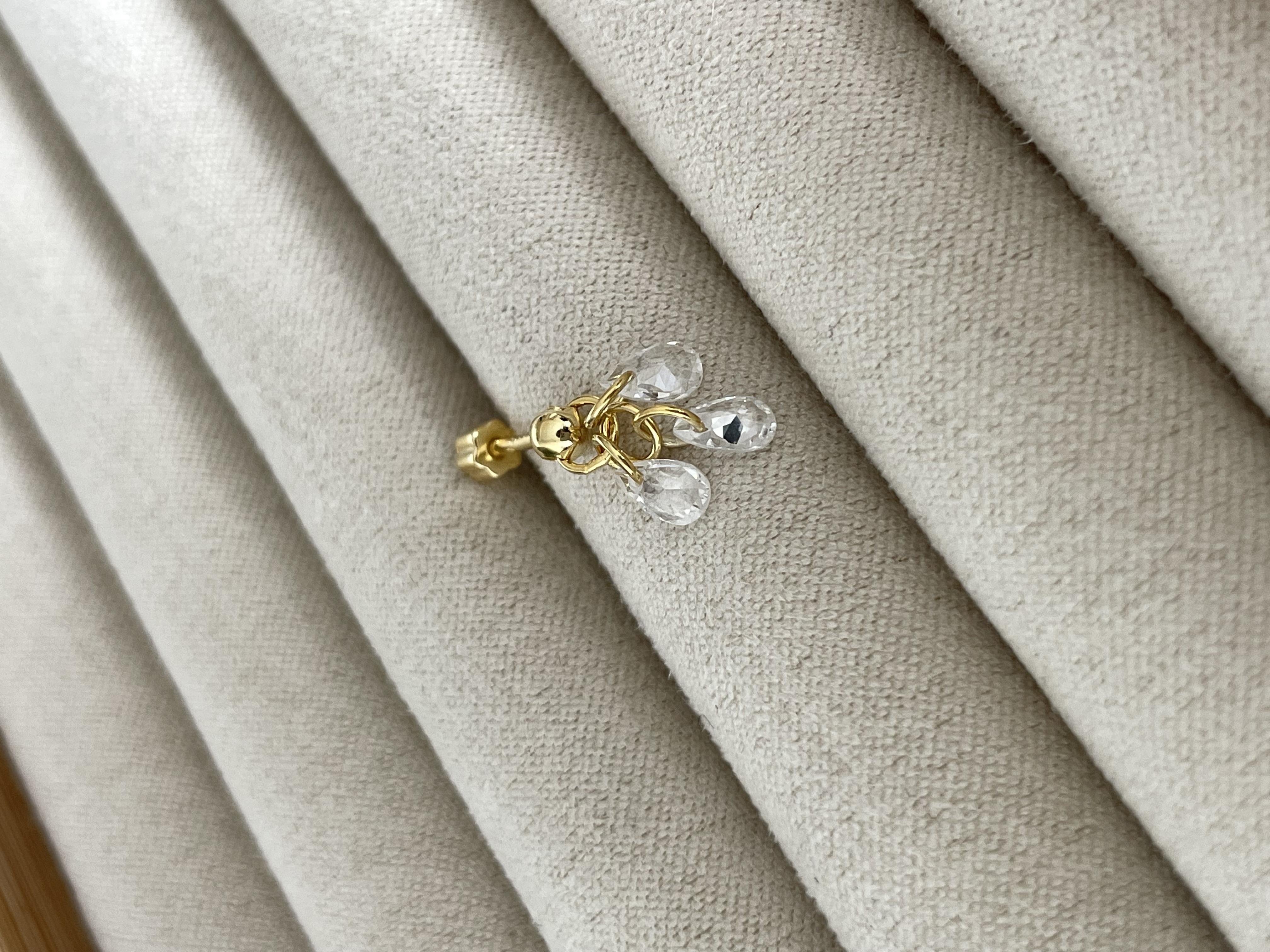 Kristal Taşlı Top Piercing
