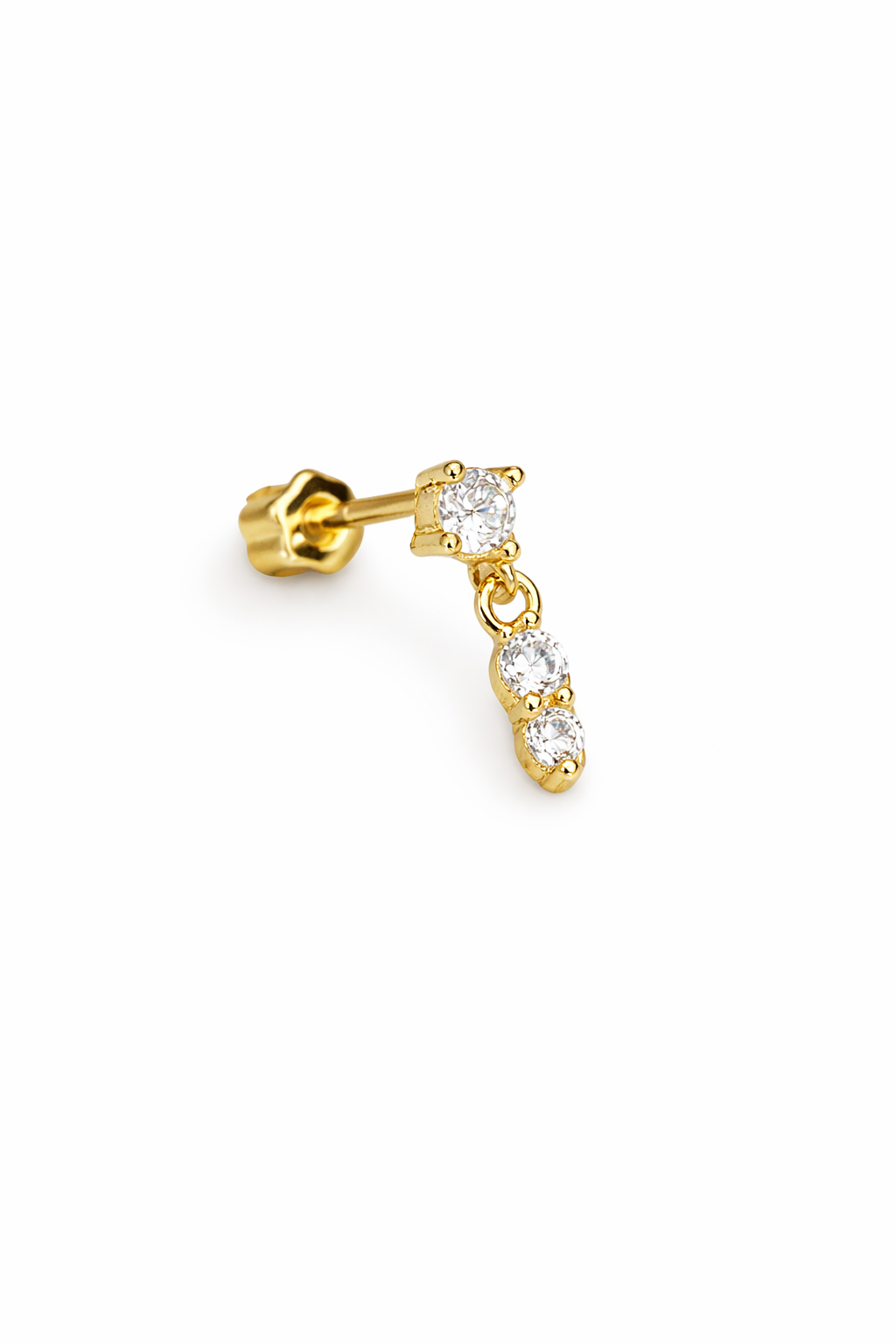 Üç Yuvarlak Taşlı Piercing