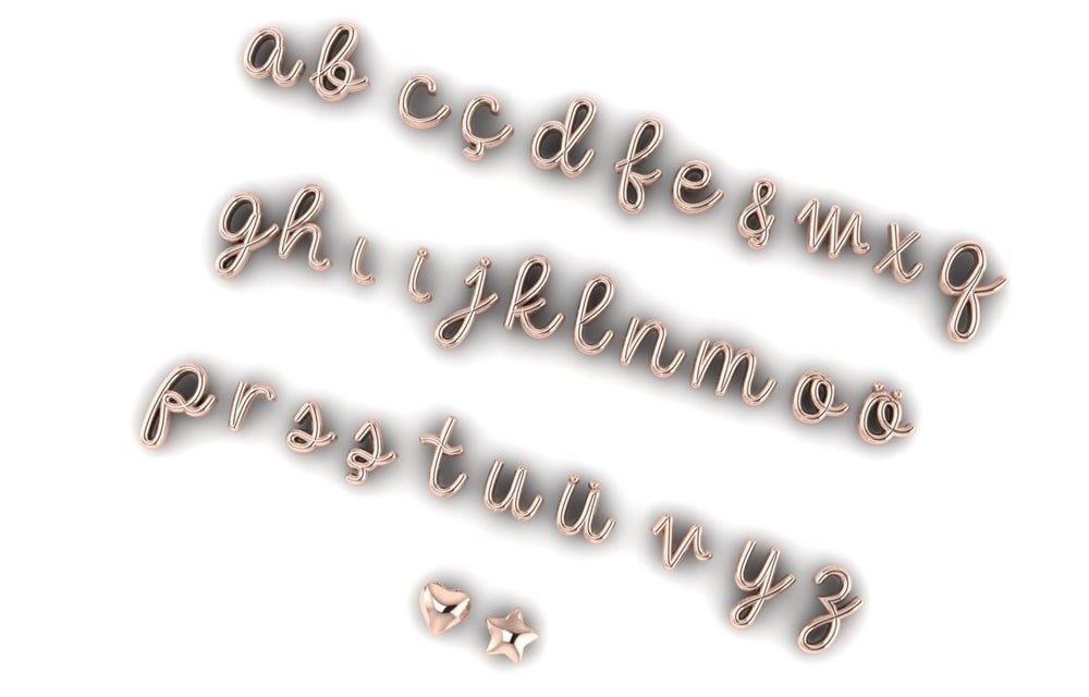 İtalik 3 Boyutlu Harf Kolye