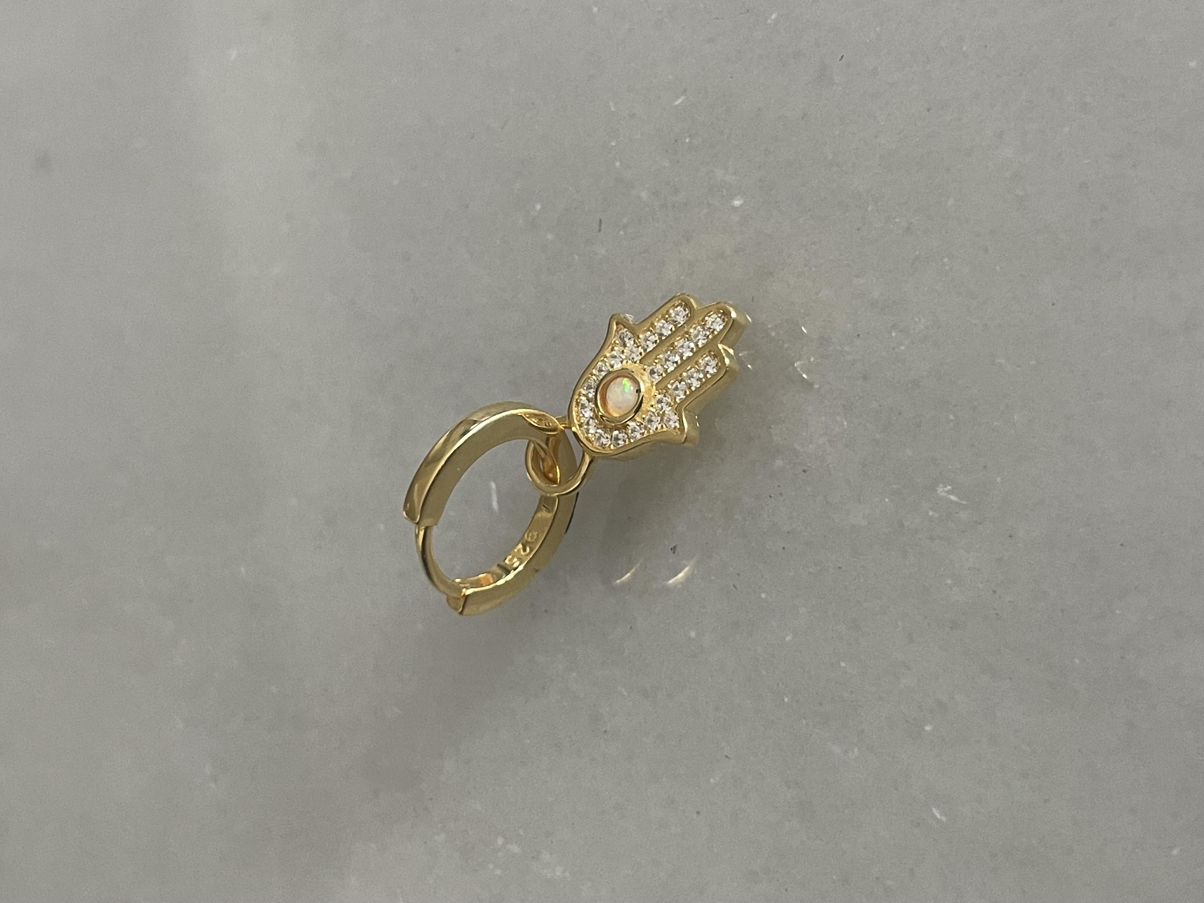 Opal Taşlı El Detaylı Full Taşlı Halka Küpe