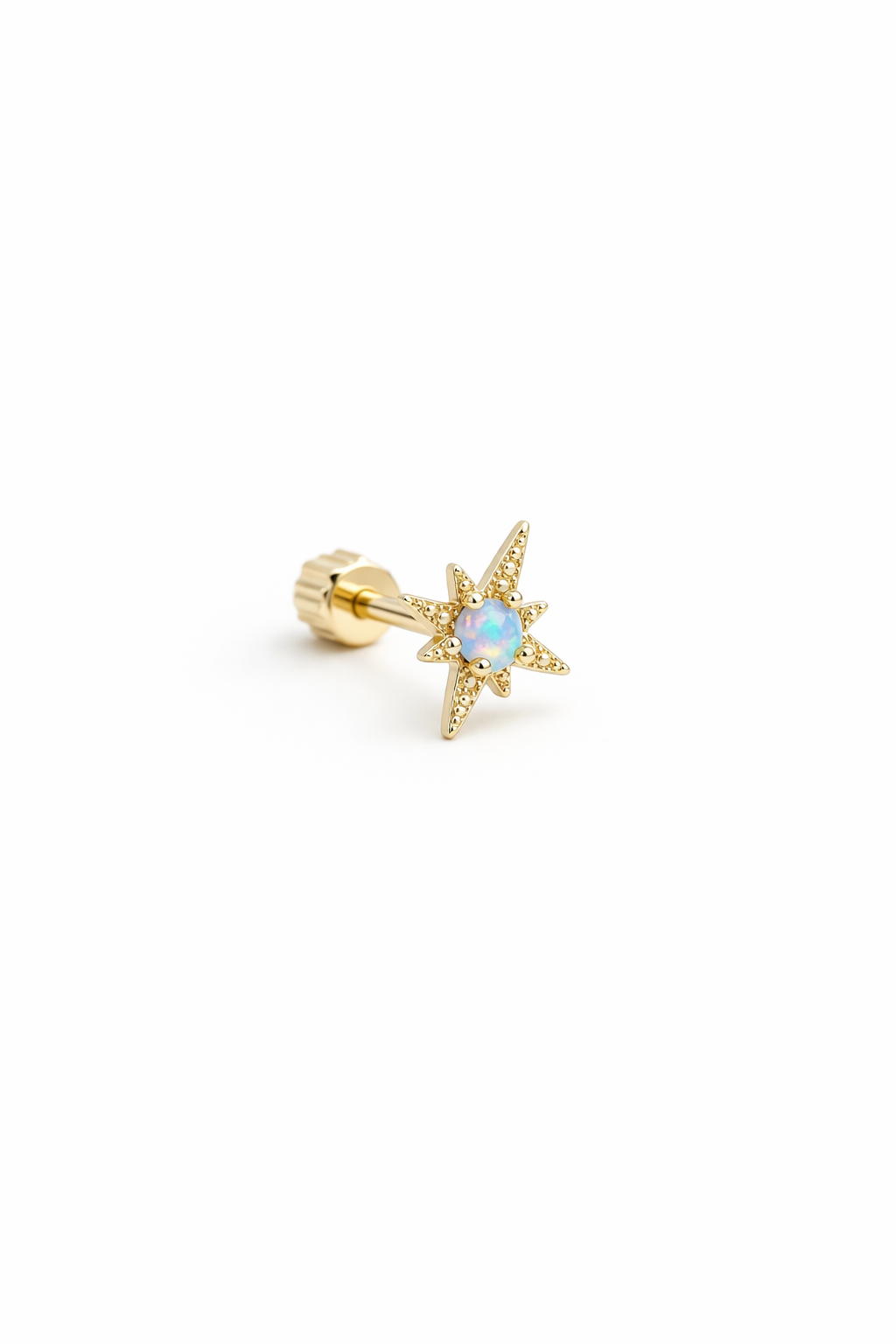Opal Taşlı Yıldız Piercing