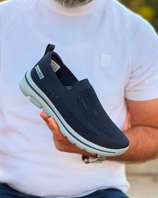 NAVY BLUE PERGE KETEN AİR TABAN GÜNLÜK ERKEK SNEAKER AYAKKABI