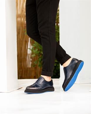 NAVY BLUE SERİNA 3006 HAKİKİ DERİ GÜNLÜK ERKEK KLASİK AYAKKABI